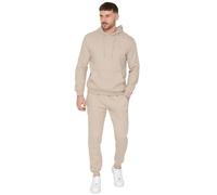 989Zé ENZO Mens Tracksuit Long Sleeve Pullover Overhead Hoodie and Casual Cotton Fleece Joggers Pants Set (UK, Alpha, M, Regular, Regular, Oatmeal)