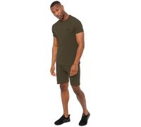 989Zé ENZO Mens Tracksuit T Shirt Shorts Set Slim Fit Plain Tee Crew Neck Top Casual Fleece Shorts EZTS581 & EZS412 (KHAKI) M