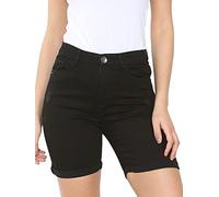 989Zé ENZO Womens Denim Shorts Skinny Stretch Casual Ladies Ripped Turned Up Hem Short Hot Pants with Pockets EZLS417 Shorts Black 8