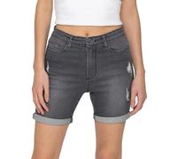 989Zé ENZO Womens Denim Shorts Skinny Stretch Casual Ladies Ripped Turned Up Hem Short Hot Pants with Pockets (UK, Numeric, 8, Regular, Regular, Grey)