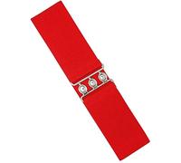 989Zé ENZO Womens Elasticated Stretch Belts Wide Ladies Elastic Stretchy Belt for All Waist Sizes EZ BELTS 12 RED M