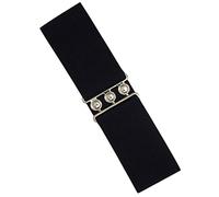 989Zé ENZO Womens Elasticated Stretch Belts Wide Ladies Elastic Stretchy Belt for All Waist Sizes EZ BELTS 12 BLACK M