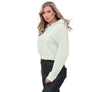 989Zé ENZO Womens Hoodie Top Casual Fleece Cropped Sweatshirt With Hood Crop Hoody EZLHD588 HOODY SAGE GREEN L
