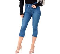 989Zé ENZO Womens Jeans Cropped Casual Cotton Skinny Fit Stretch Leggings Elasticated Waist Denim Trouser Summer Pants EZL688_Jeans Blue 20