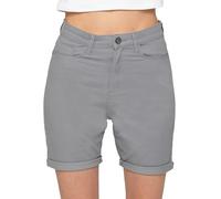989Zé ENZO Womens Stretch Shorts Chino Casual Ladies Turned Up Hem Slim Fit Above Knee Cropped Pants (UK, Numeric, 6, Regular, Regular, Light Grey)