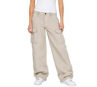 989Zé ENZO Womens Wide Leg Cargo Jeans Casual Baggy Stretch Chino Trousers Pants