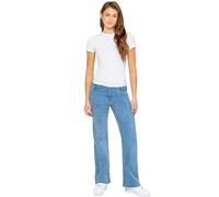 989Zé ENZO Womens Wide Leg Stretch Denim Jeans Straight Trousers Casual Cotton Relaxed Fit Baggy Loose Pants with Pockets (UK, Numeric, 14, Regular, Regular, Light Blue)
