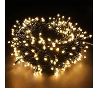 98ft 300 LED Christmas Lights on Dark Green Cable with 8 Light Effects, Low Voltage Fairy String Lights, Ideal for Xmax Tree, Garden, Home, Party, Halloween Festival Decor (300LEDs, Warm White)