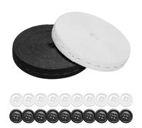 98ft x 3/4 Inch Buttonhole Elastic Band, White Black Adjustable Sewing Elastic Waist Band with Button Holes for Clothes Pants