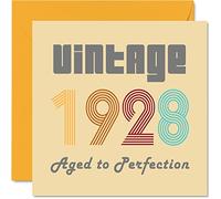 98th Birthday Cards for Women and Men, Vintage 1928 Aged To Perfection
