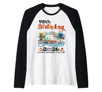 98th Birthday Cruise 2026 Family Cruise Vacation 98th Bday Raglan Baseball Tee