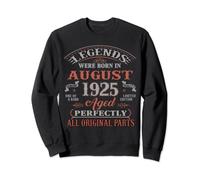98th Birthday Gift Legends Born In August 1925 98 Years Old Sweatshirt