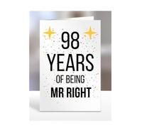 98th Wedding Anniversary Card, of being Mr Right, Gifts for Husband, Boyfriend, Fiance, Couple, Ideas, Men, Him, Male, Presents for Christmas, 98 years, A5-176b_98