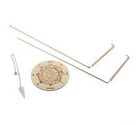 99.9% Copper Dowsing Rod Psychic Divining Pendulum Plate Pad Kit for Mystical Exploration, Water Source Finding, Energy Therapy and Lost Item Detection