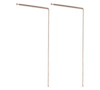 99.9% Copper Dowsing Rod Set for Water Divining, Gold Prospecting, Mineral Search and Lost Objects Detection, 12in Single Head Flat & Round Bead Handles, 2 Pieces(single head-ball)