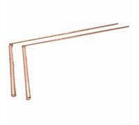 99.9% Copper Dowsing Rod Set for Water Divining, Gold Prospecting, Mineral Search and Lost Objects Detection, 12in Single Head Flat & Round Bead Handles, 2 Pieces(Single head - flat bead)