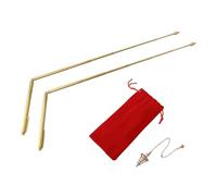 99.9% Copper Dowsing Rod Set with Pendulum Pendant and Storage Bag for Treasure Hunting, Mineral Vein & Water Source Detection - L-Shaped Retractable Metal Detecting Tool, 3-Piece Kit