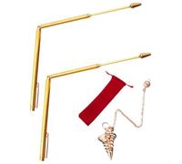 99.9% Copper Dowsing Rod Set with Pendulum Pendant for Metal Detecting, Water Source Location, Mineral Vein Prospecting and Lost Item Sea(4PCS)