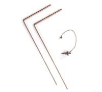 99.9% Copper Dowsing Rod Set with Telescopic Probes and Pendulum for Divination, Water Source Location, Mineral Detection, Lost Item Finding, Includes Mat and Gloves(3pcs)