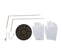 99.9% Copper Dowsing Rods Set with Pendulum for Divination and Water Finding - Telescopic Metal Detectors for Energy Healing and Geomancy - Portable Exploration Kit(B)