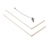 99.9% Copper Dowsing Rods Set with Pendulum for Divination and Water Finding - Telescopic Metal Detectors for Energy Healing and Geomancy - Portable Exploration Kit(A)