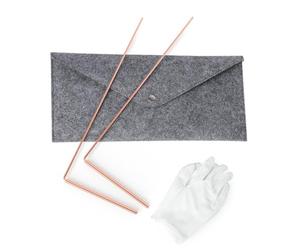 99.9% Copper Dowsing Rods, Telescopic Psychic Divination Kit with Pendulum for Water Finding, Energy Therapy, Lost Items Search