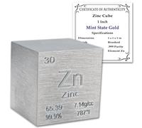 99.9% Pure 1" Inch Zinc Cube - Element Design with Certificate of Authenticity