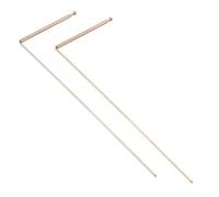 99.9% Pure Copper Dowsing Rods for Water Finding, Treasure Hunting & Geomancy - 2-Piece Set with Flat and Round Bead Tips, Gold-Finished M(Single Head-Ball)