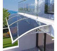 99.99% UV Protect Outdoor Door Canopy - 100x240 cm White Solid Polycarte Impact Resistant Rain Shelter for Garden & Silent Canopies for Entryways