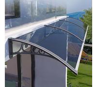 99.99% UV Protection Outdoor Canopy Awning - Impact Resistant Polycarbonate Front Door Cover, Weatherproof Rain Shelter for Home Entryway, Silent Roofing Solution