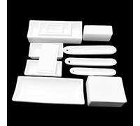 99% Alumina Square Corundum Crucible - High-Temperature Resistant Ceramic Boat for Laboratory Applications-1pc(Semi-circular boat*100 * 40 * 20mm)