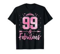 99 and Fabulous Cute Ladies 99th Birthday Women 99 Years Old T-Shirt