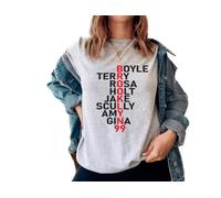 99 Charachter Names, Perolta, Boyle, Holt, Brooklyn 99 Tshirt (as8, Alpha, s, Regular, Regular, Grey)