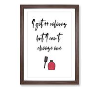 99 Colours Typography Framed Print | A2 Walnut Framed Wall Art | Ready to Hang | Modern Positive Affirmations Picture | Living Room Bedroom Lounge Office