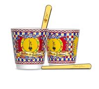 [£99] Dolce&Gabbanna x Bialetti Sicilian Carretto Cups w/ Golden Stirrers - Rare