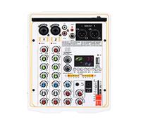 99 DSP Effect Mixer 4-channel Portable 48V Phantom Power Monitor DJ Mixing Console for Professional Studio(Bianco)