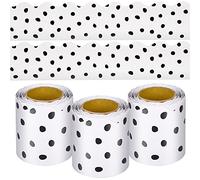 99 Feet Black Painted Dots Bulletin Board Borders 3 Rolls Scalloped Border Trims Polk Dots Decorative Classroom Bulletin Board Trim Back to School Decoration for Home Classroom School Office Decor