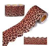99 Feet Leopard Print Bulletin Board Borders Animal Prints Scalloped Border Trim Leopard Dot Classroom Borders Safari Classroom Decorations for Safari Jungle Animal Back to School Party Decor,3 Rolls
