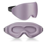 99% Fully Block Out Light Eye Sleep Mask, 3D Deep Contoured Eyes Cover Zero Pressure, Long Lash Extension Eyes Mask with Adjustable Straps for Sleeping Travel Home Nap Rest Women Men (Light Purple)