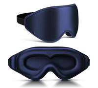 99% Fully Block Out Light Eye Sleep Mask, 3D Deep Contoured Eyes Cover Zero Pressure, Long Lash Extension Eyes Mask with Adjustable Straps for Sleeping Travel Home Nap Rest Women Men (Dark Blue)