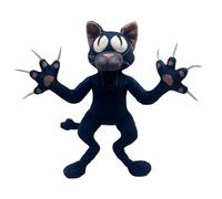 99 Nights Forest Horror Cat Plush Toy, Soft Stuffed Animal with White Eyes and Claws, Black Cat Plush Doll, Creepy Cute Halloween Decoration Collectible Gift for Kids Room Decor (Cat)