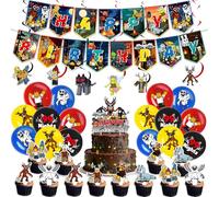 99 Nights in the Forest Deer Birthday Decorations Cake Topper Cupcake Toppers Banner Balloons Party Supplies Happy Birthday for Game Fans