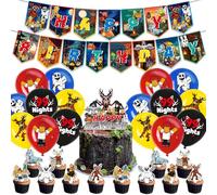 99 Nights in the Forest Deer Birthday Supplies Decorations Banner Balloons Cake Topper Cupcake Toppers