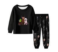 99 Nights in the Forest Pyjamas Long Sleeve Shirt and Pants 2 Sets Sleepwear 99 Nights in the Forest Set for Kids Deer Print Nightwear Homewear A01 130