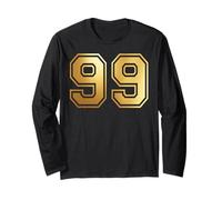 99 Number Ninety-Nine Team Sports Graphic Varsity Matching Long Sleeve T-Shirt