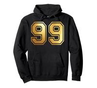 99 Number Ninety-Nine Team Sports Graphic Varsity Matching Pullover Hoodie