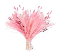 99 Pcs Pink White Dried Boho Floral Arrangement Bunny Tail Grass Pampas Decor Set Natural Wheat Stems Rustic Home Wedding Centerpiece Bouquet DIY Room Decor