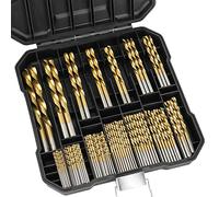 99 Pcs Titanium Coated Twist Drill Bit Set, 4241 HSS 135° Tip Metric Drill Bits Size from 1.5-10mm for Metalworking, Woodworking, Plastic Hole Drilling