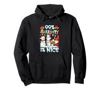 99 Percent Naughty 1 Percent Nice Xmas Santa Llama Gnome Pullover Hoodie