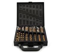 99 Piece Titanium Coated Hss Drill Bit Set For Wood Plastic Metal With Carry Case